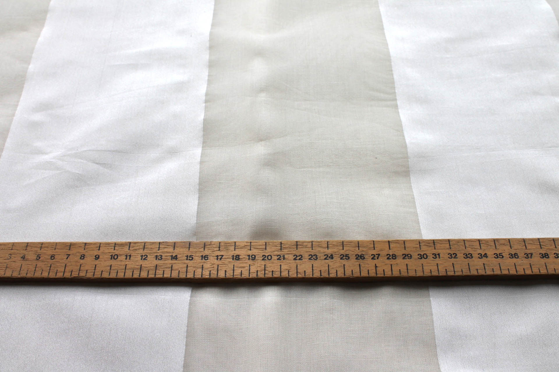 Wide Striped Silk Organza - Ivory and Ivory fabric, image 5 of 5