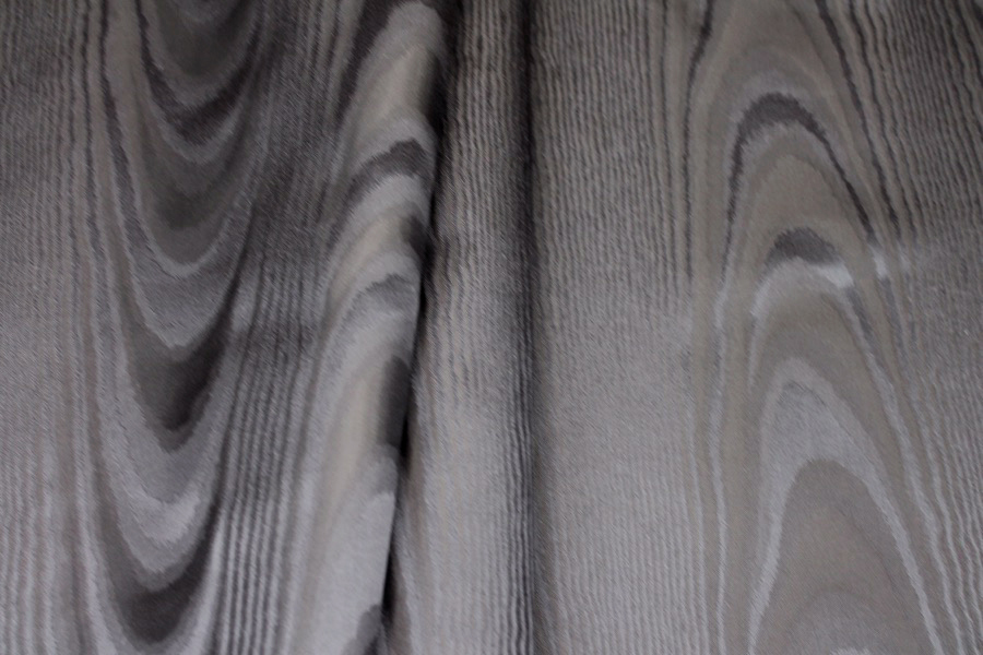 Woven Moiré Brocade Fabric - Black Silk Viscose Mix, image 5 of 6