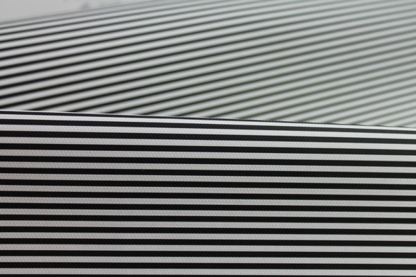 Soft Striped Leatherette - Black and Ivory fabric, image 6 of 6