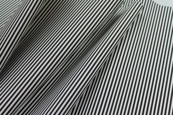 Soft Striped Leatherette - Black and Ivory fabric