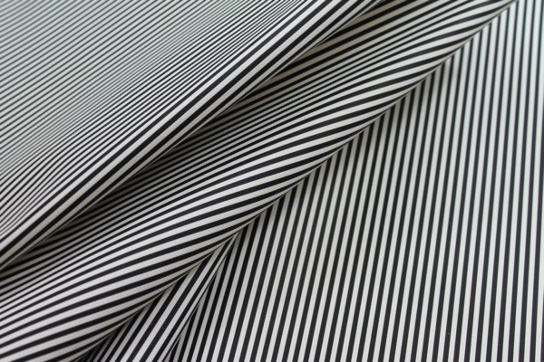 Soft Striped Leatherette - Black and Ivory fabric, image 3 of 6