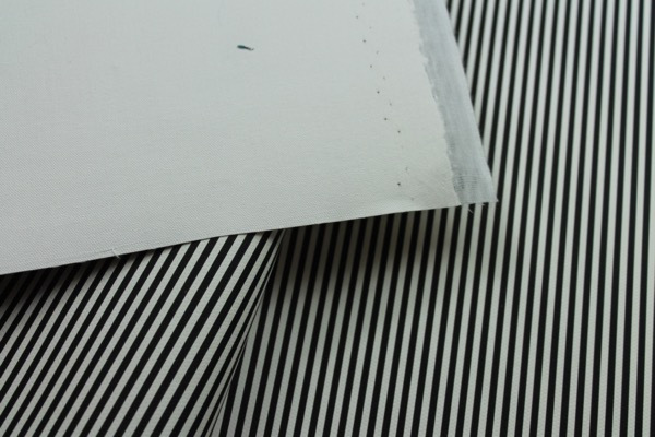 Soft Striped Leatherette - Black and Ivory fabric, image 4 of 6