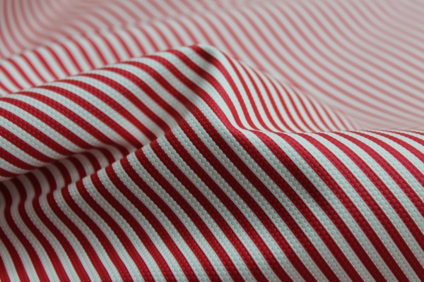 Soft Striped Leatherette - Red and White fabric, image 4 of 7