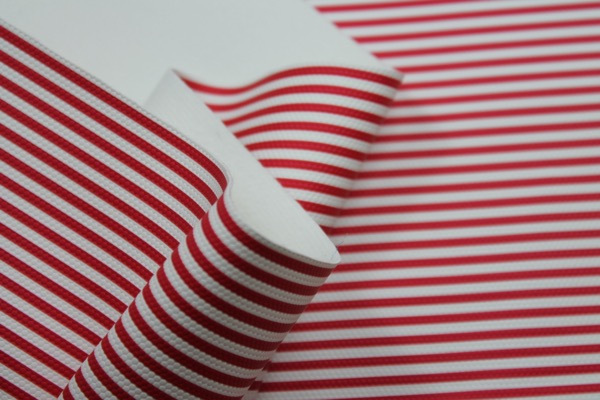 Soft Striped Leatherette - Red and White fabric, image 6 of 7