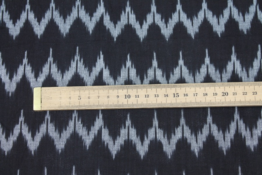 Light Weight Cotton Ikat - Black and White fabric, image 4 of 6