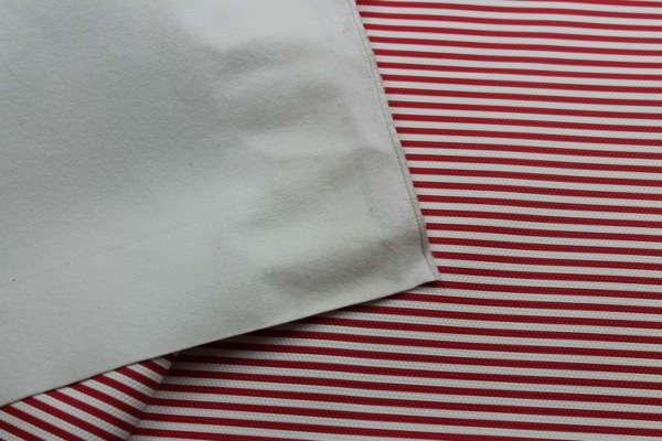 Soft Striped Leatherette - Red and White fabric, image 2 of 7