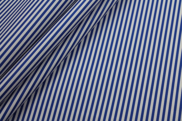 Soft Striped Leatherette - Blue and White fabric, image 3 of 8