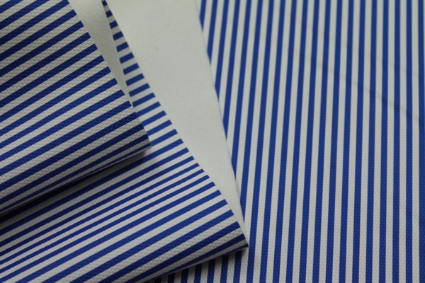 Soft Striped Leatherette - Blue and White fabric, image 5 of 8