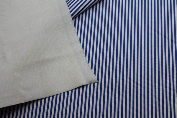 Soft Striped Leatherette - Blue and White fabric, image 6 of 8