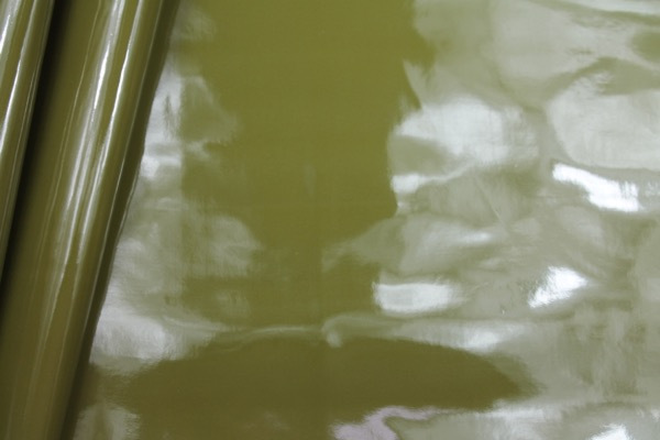 Glossy PVC - Olive Green fabric, image 4 of 5