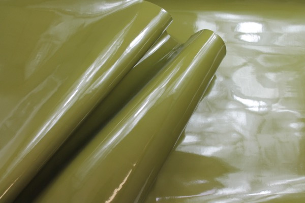 Glossy PVC - Olive Green fabric, image 2 of 5