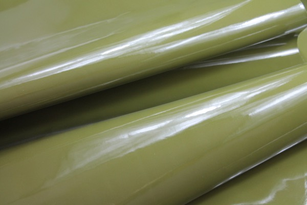 Glossy PVC - Olive Green fabric, image 5 of 5