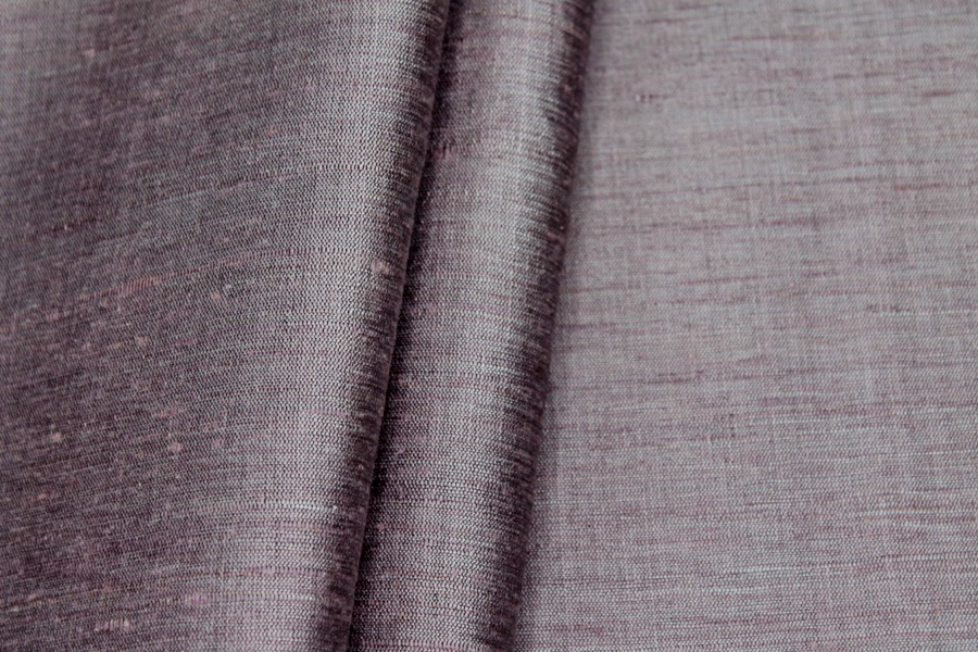 Mauve Textured Raw Silk fabric, image 2 of 7