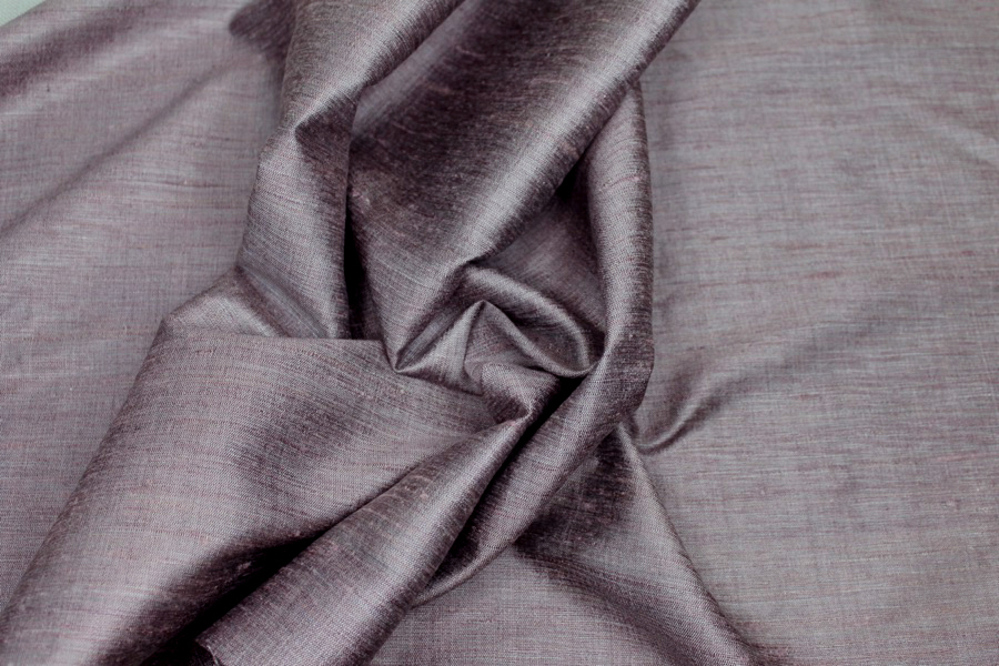 Mauve Textured Raw Silk fabric, image 5 of 7
