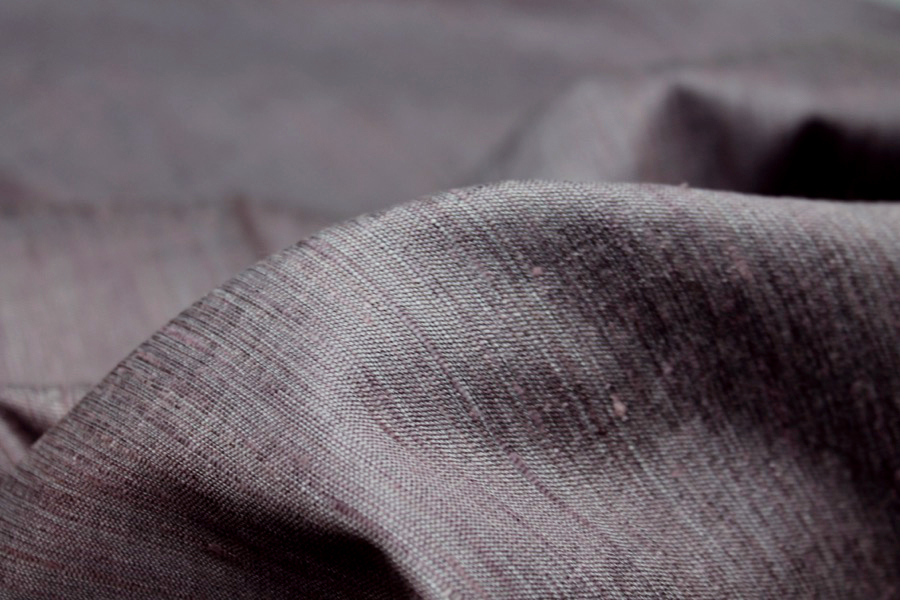Mauve Textured Raw Silk fabric, image 4 of 7