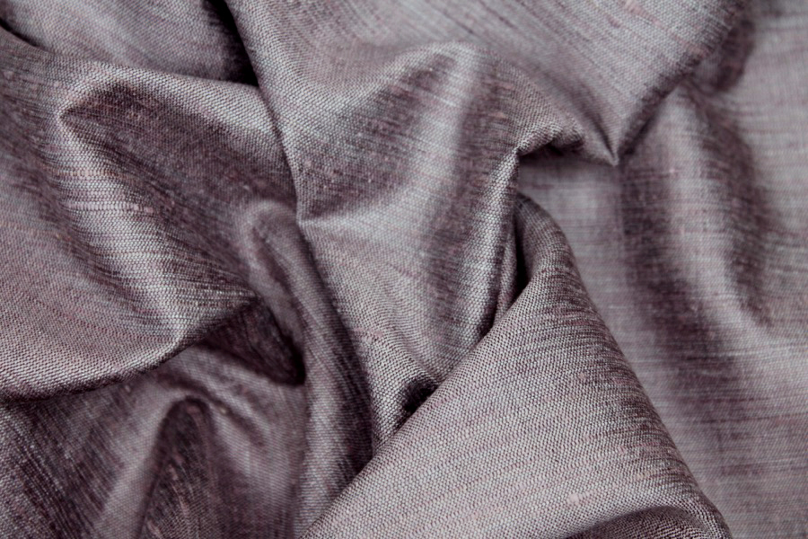 Mauve Textured Raw Silk fabric, image 3 of 7