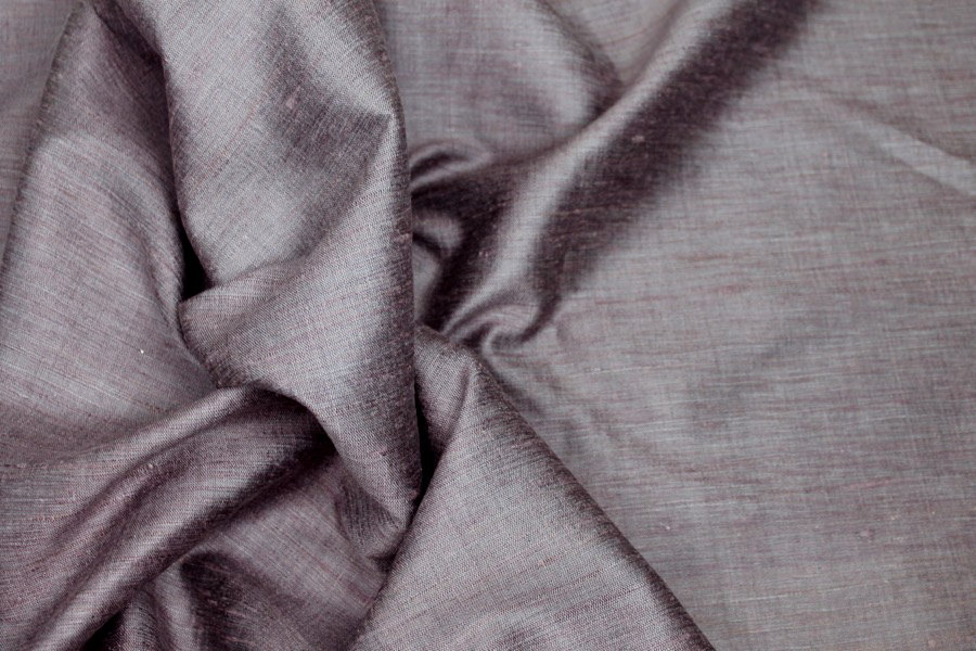 Mauve Textured Raw Silk fabric, image 7 of 7