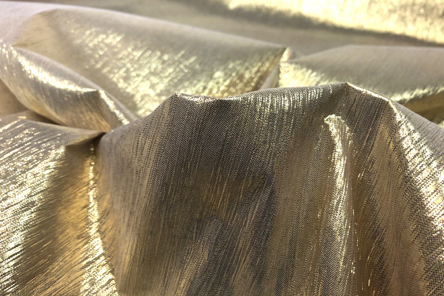 Gold Metallic Crinkle Lamé fabric, image 3 of 6