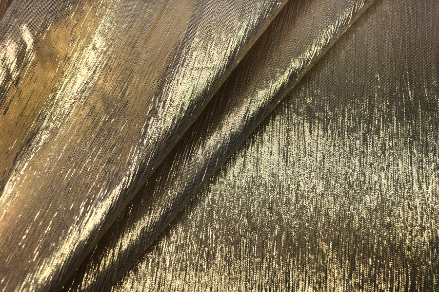 Gold Metallic Crinkle Lamé fabric, image 5 of 6