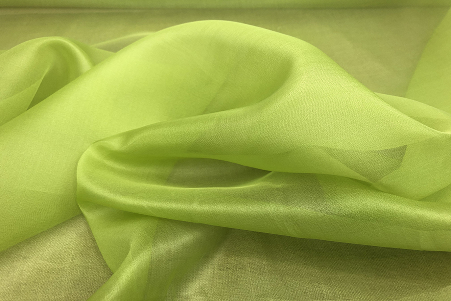 Silk Organza - Lime Green fabric, image 4 of 4