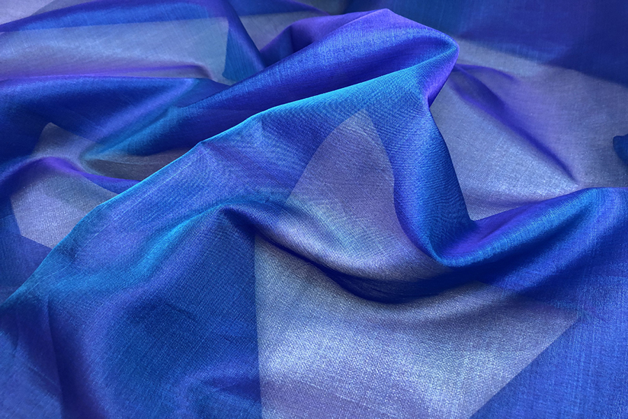 Silk Organza - Purple shot Turquoise fabric, image 4 of 5