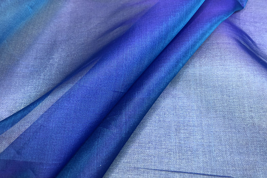 Silk Organza - Purple shot Turquoise fabric, image 5 of 5