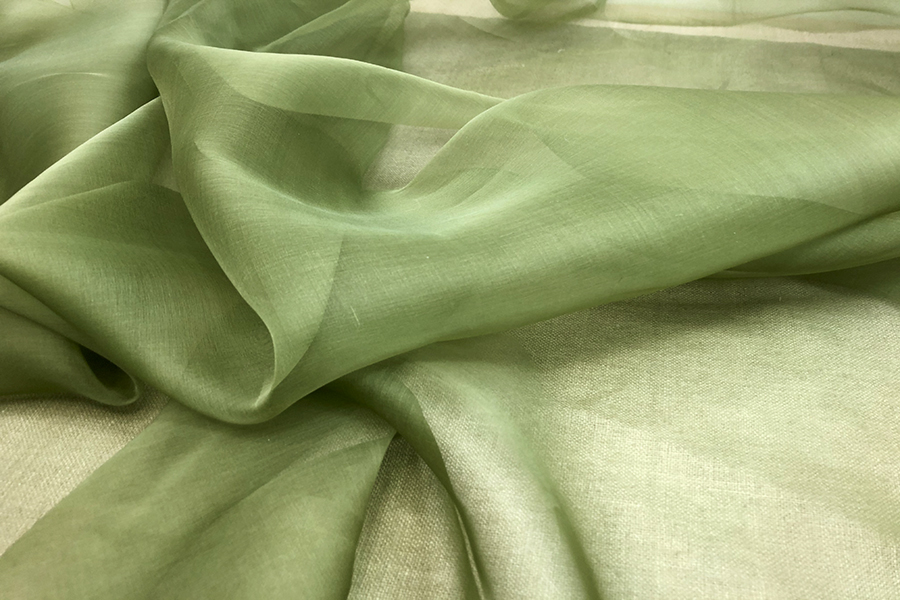 Italian Silk Organza - Moss Green fabric, image 4 of 4