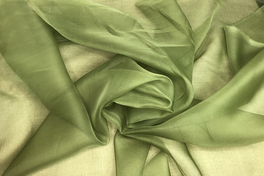 Italian Silk Organza - Moss Green fabric, image 3 of 4
