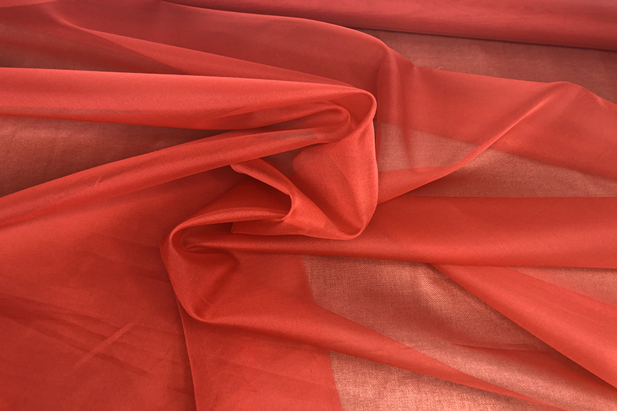 Silk Organza - Tomato fabric, image 3 of 5