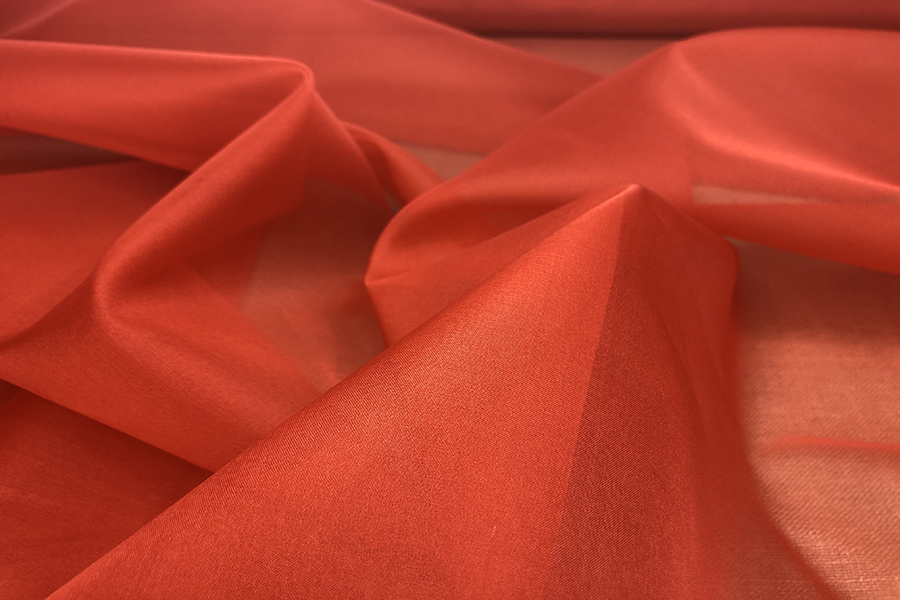 Silk Organza - Tomato fabric, image 4 of 5