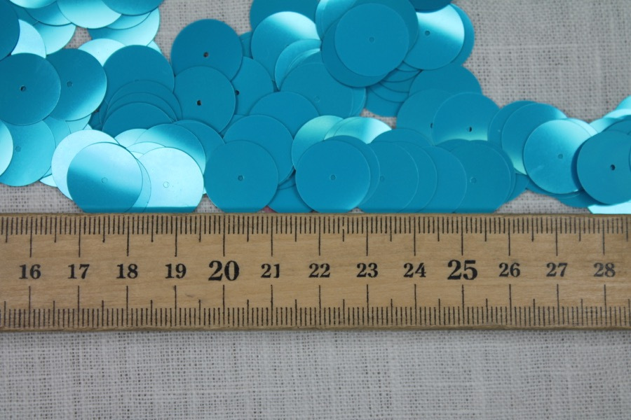 Turquoise Blue Medium Round Sequin - Bag of 30g trim, image 5 of 5