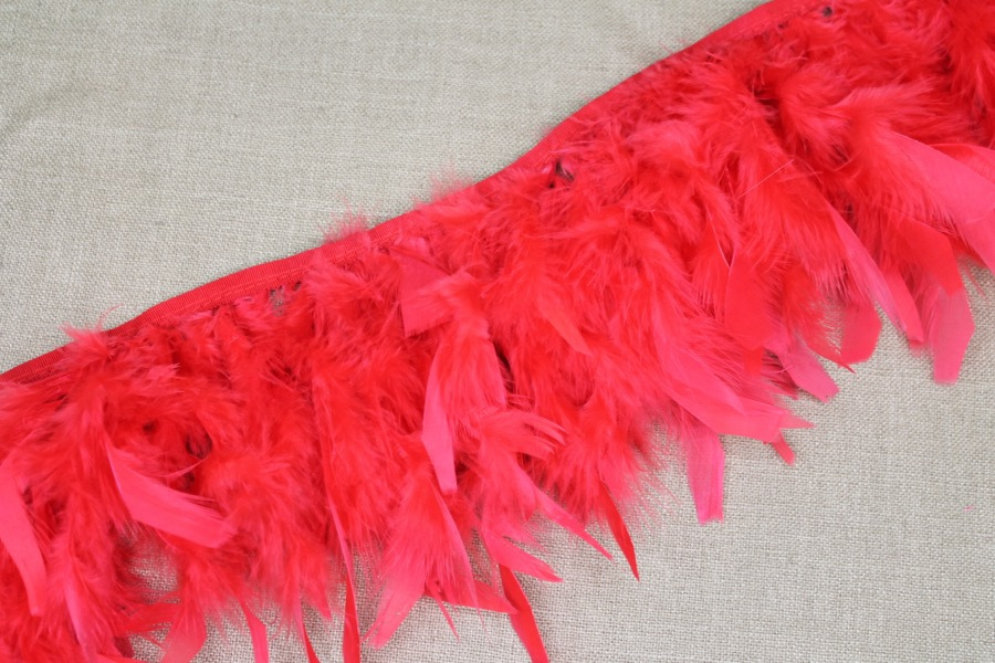 Feather Trim - Red, image 2 of 3