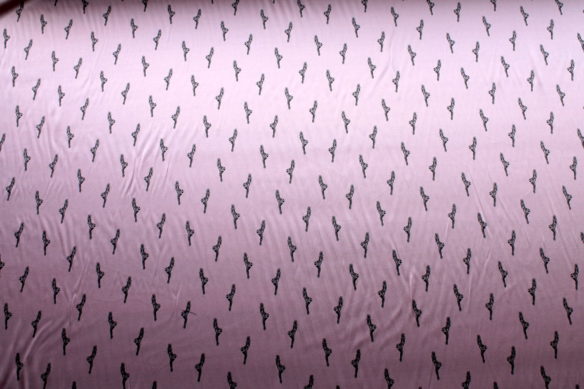 Pin-up Printed Stretch Silk Satin - Baby Pink fabric, image 2 of 5