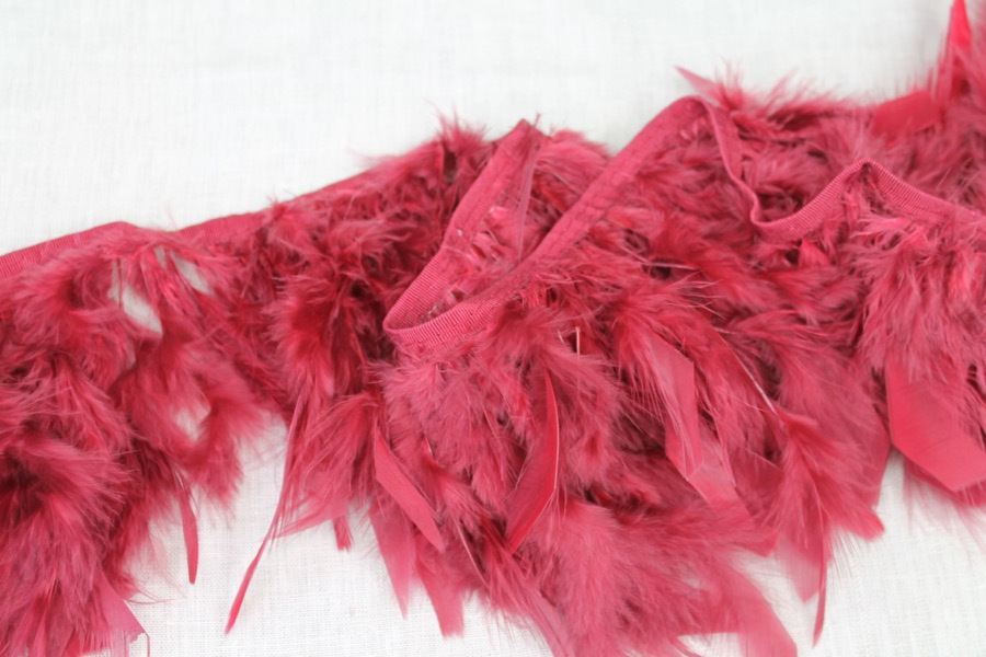 Feather Trim - Burgundy, image 2 of 4