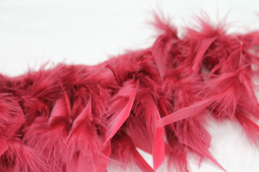 Feather Trim - Burgundy, image 4 of 4