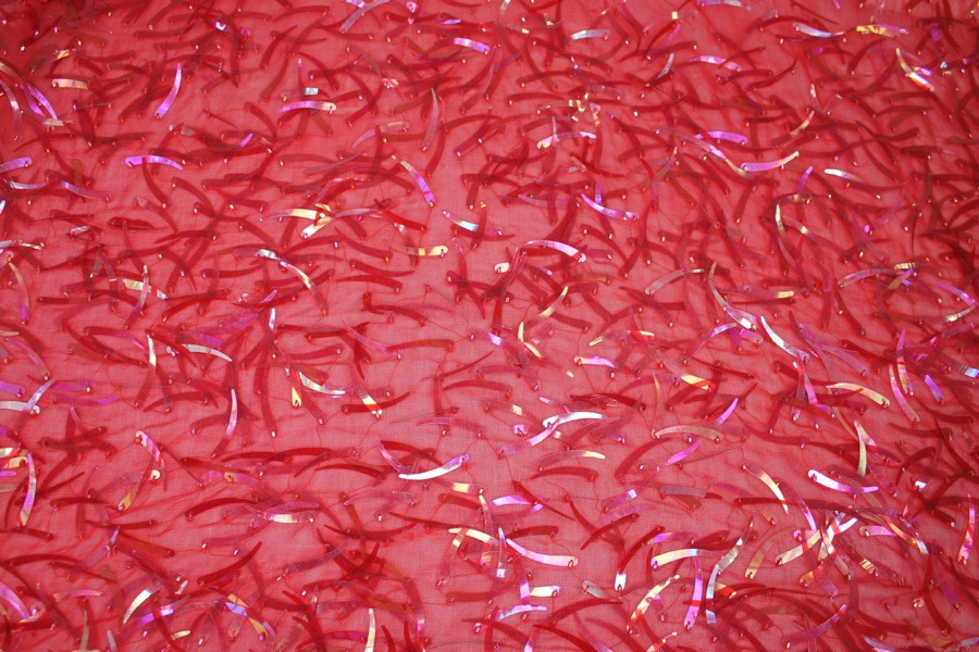 Shark Tooth Sequin - Red Iridescent fabric, image 6 of 6