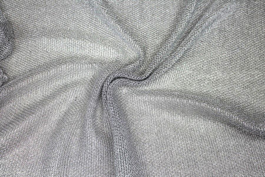 Textured Metallic Thread Knit - Silver fabric, image 6 of 6