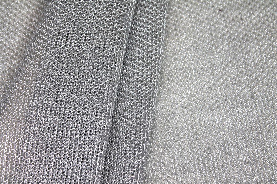 Textured Metallic Thread Knit - Silver fabric, image 4 of 6