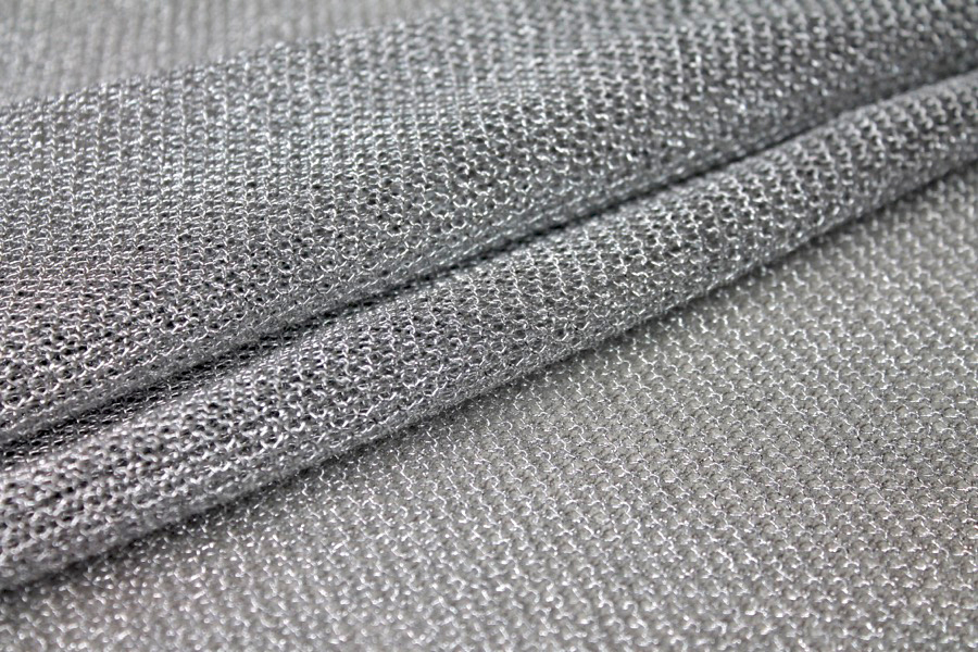 Textured Metallic Thread Knit - Silver fabric, image 5 of 6
