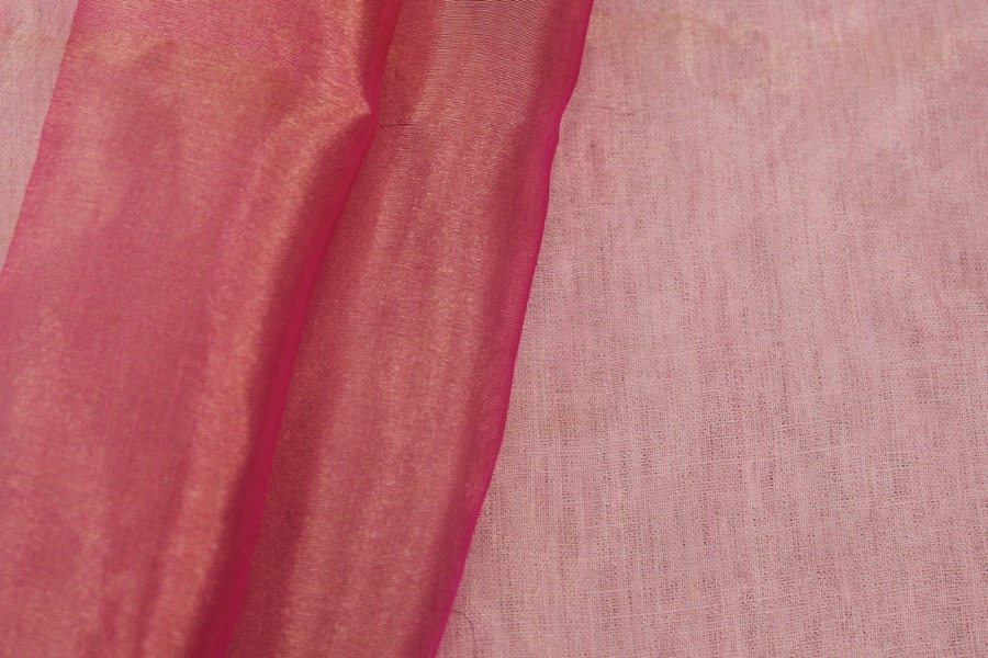 Silk Organza - Metallic Pink Gold fabric, image 4 of 7