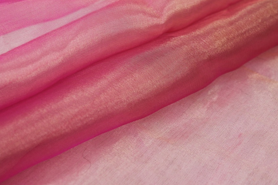 Silk Organza - Metallic Pink Gold fabric, image 6 of 7