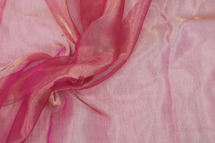 Silk Organza - Metallic Pink Gold fabric, image 7 of 7