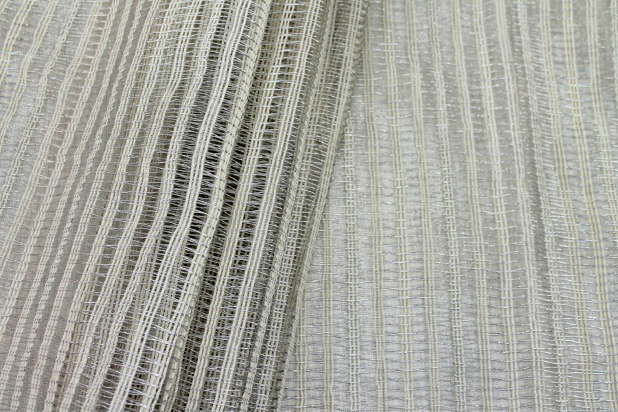 Metallic Thread Texture Weave - Ivory / Silver fabric, image 6 of 9