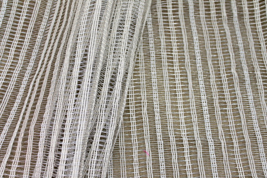 Metallic Thread Texture Weave - Ivory / Silver fabric, image 7 of 9