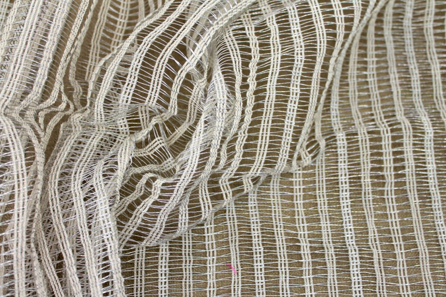 Metallic Thread Texture Weave - Ivory / Silver fabric, image 9 of 9