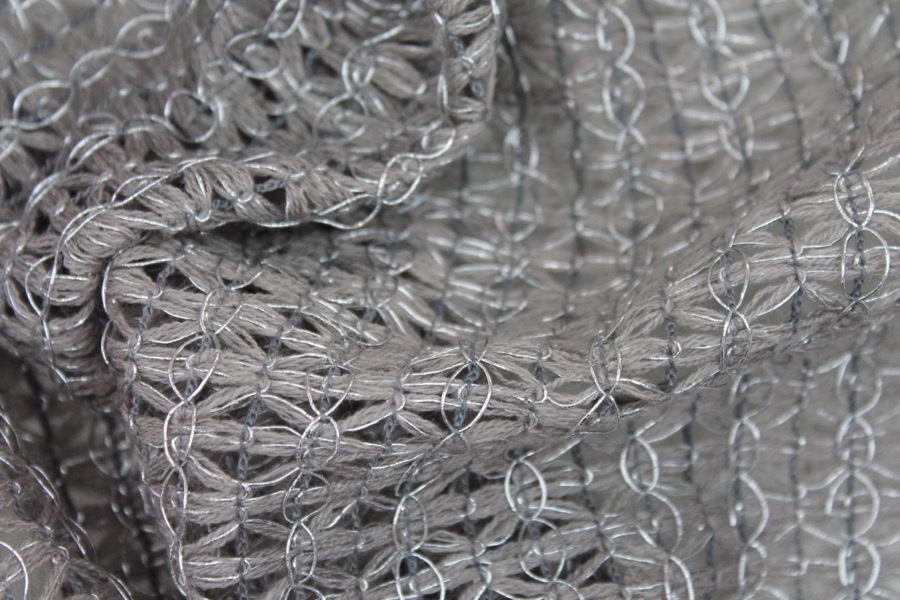 Metallic Thread Texture Weave - Grey / Silver fabric, image 3 of 8