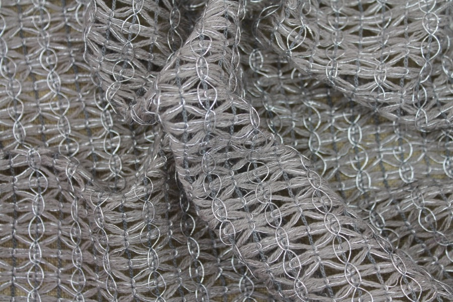 Metallic Thread Texture Weave - Grey / Silver fabric, image 6 of 8