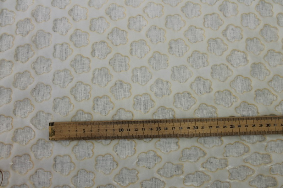 Laser Cut Soft Velvet - Ivory fabric, image 2 of 7