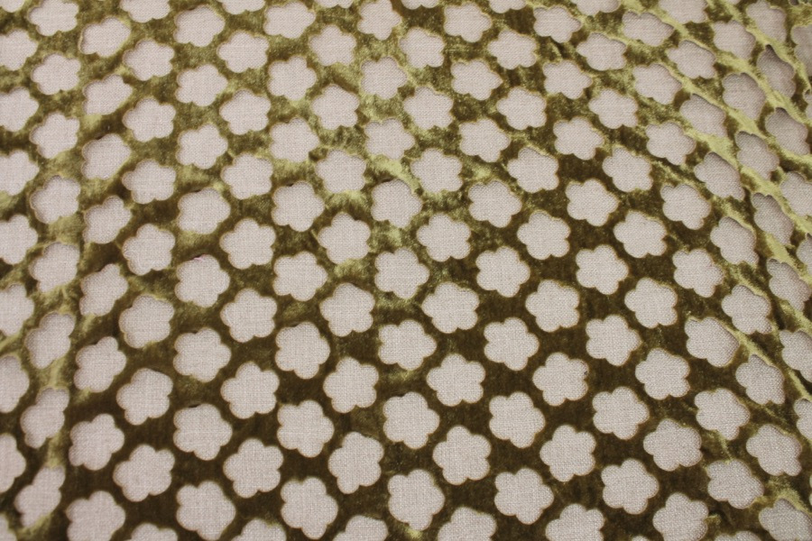 Laser Cut Soft Velvet - Green fabric, image 2 of 7