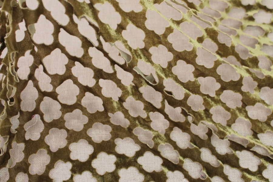 Laser Cut Soft Velvet - Green fabric, image 3 of 7